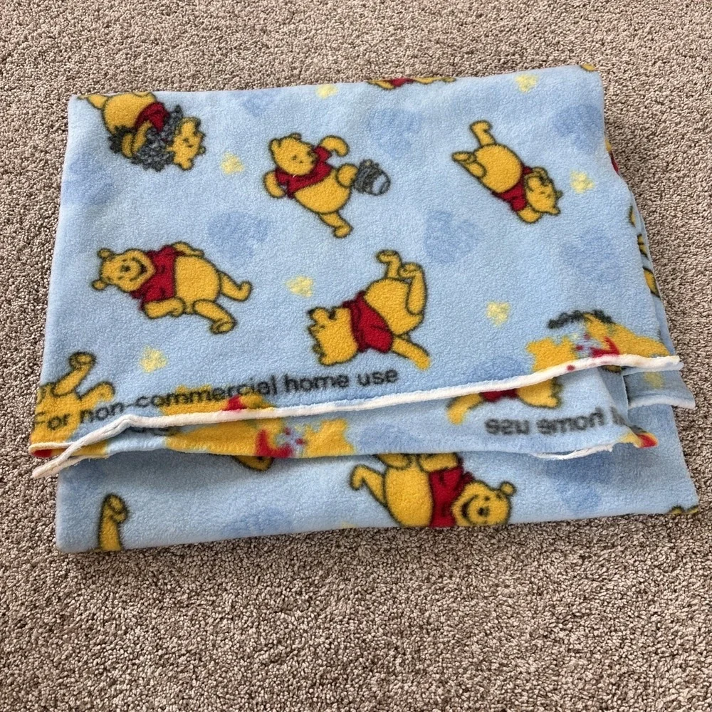 Disney Baby Winnie The Pooh Light Blue Fleece Fabric Remnant 1 Yard 60